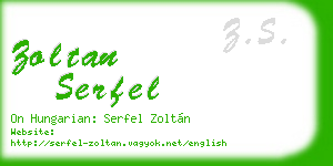 zoltan serfel business card
